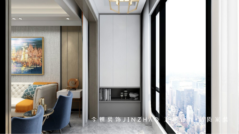 融創(chuàng)中心現(xiàn)代簡(jiǎn)約風(fēng)格陽臺(tái)裝修效果圖